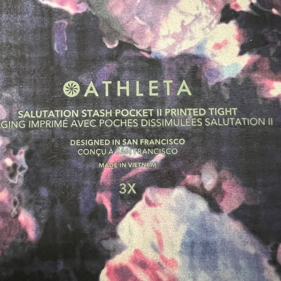Athleta Plus Salutation Stash Pocket II Tight Leggings Dappled Bloom size 3X - Picture 7 of 13